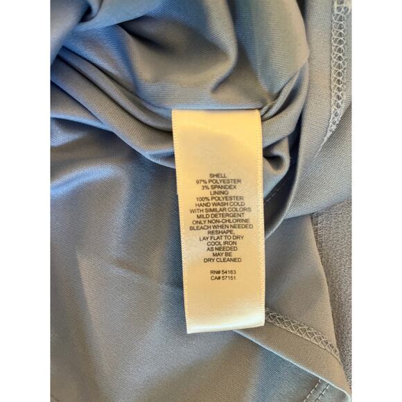 Eliza J Short Sleeve Sheath Dress Size 6 Blue Knee Length Wedding Guest Career - Picture 4 of 7